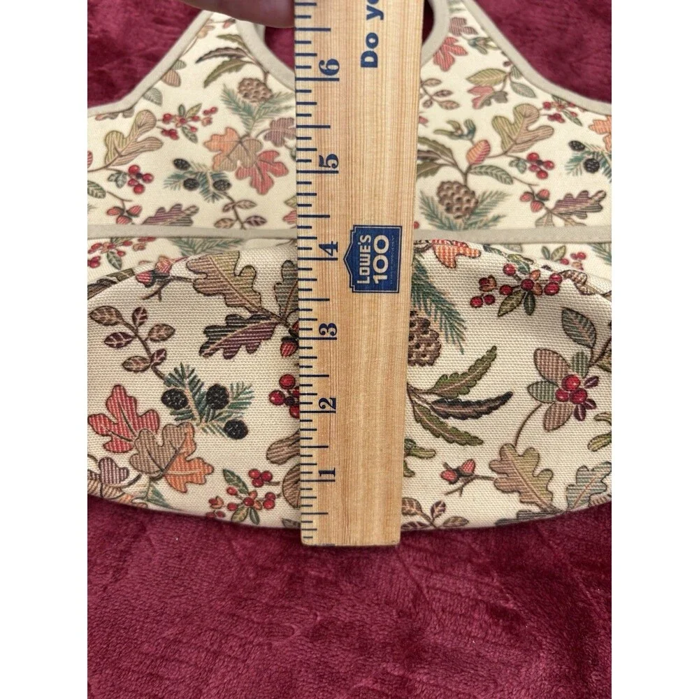 Longaberger Autumn Path Booking Tote Woodsy Open Top Acorn Leaves Fall EUC - Picture 10 of 10